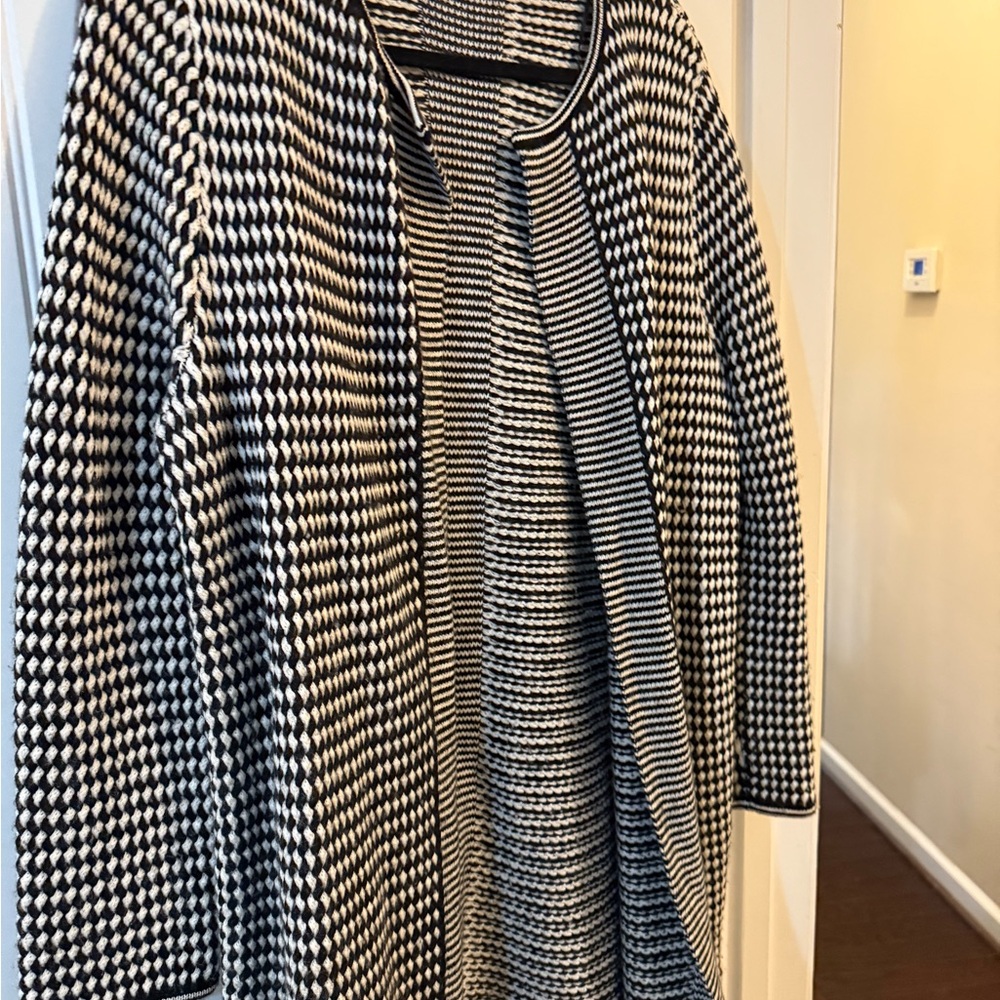 Talbots Black and White Cardigan Sweater
